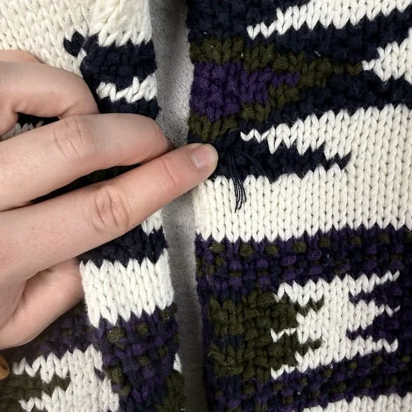 Gant Salty Dog Sweater Mens Medium Vintage 90s Handknit Nordic Aztec Grandpa - Picture 8 of 13